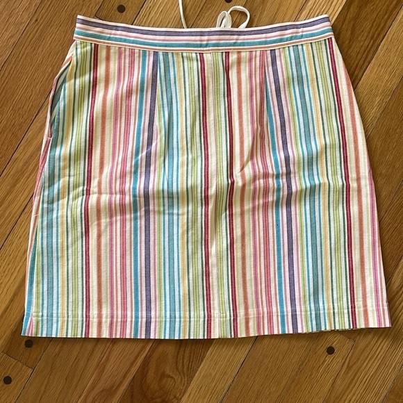 Christopher & Banks Spring Stripe Skirt Cotton Canvas Tie Waist Size 10 New NWT - Picture 5 of 5